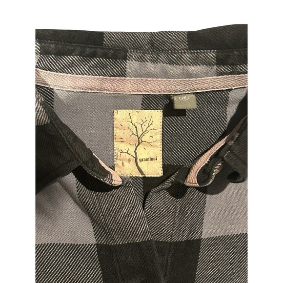 Gramicci Women Size Medium 100% Cotton Plaid Collared Montana Shirt Long Sleeve - Picture 7 of 7